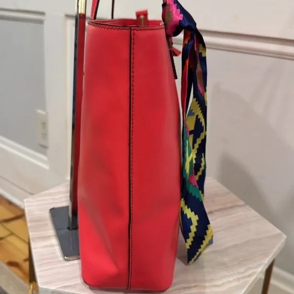 Kate Spade Tote Sawyer Street Tori Large Pink Coral Leather Bag - Picture 7 of 17